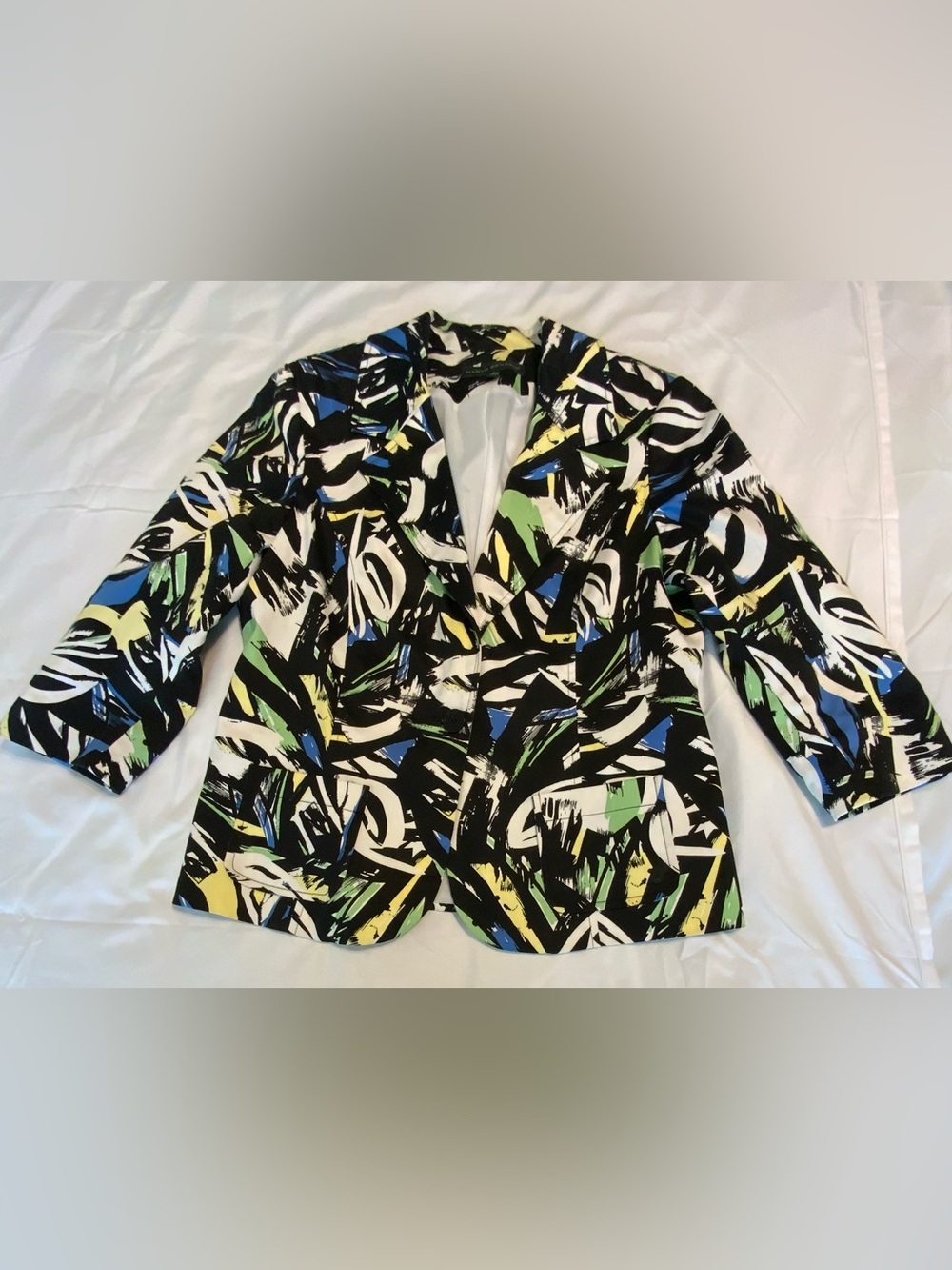 Harvé Benard Multicolor Abstract Print Career Blazer Size Large